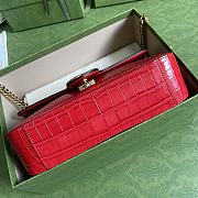 Gucci GG Marmont Crocodile Small Shoulder Red Bag - ‎443497 - 26x15x7cm - 2