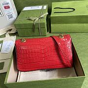 Gucci GG Marmont Crocodile Small Shoulder Red Bag - ‎443497 - 26x15x7cm - 4