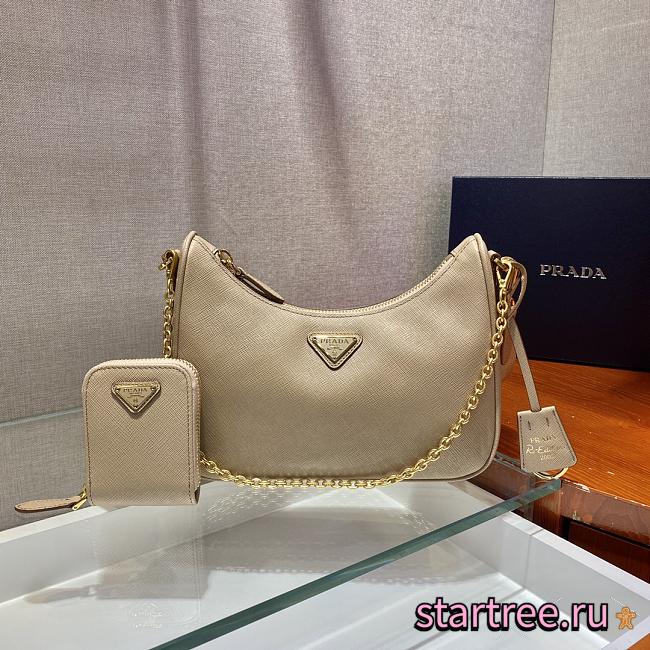 Prada Re-edition 2005 Saffiano Beige - 1BH204 - 23x17x6.5cm - 1