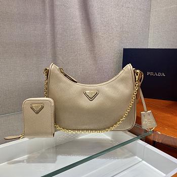 Prada Re-edition 2005 Saffiano Beige - 1BH204 - 23x17x6.5cm