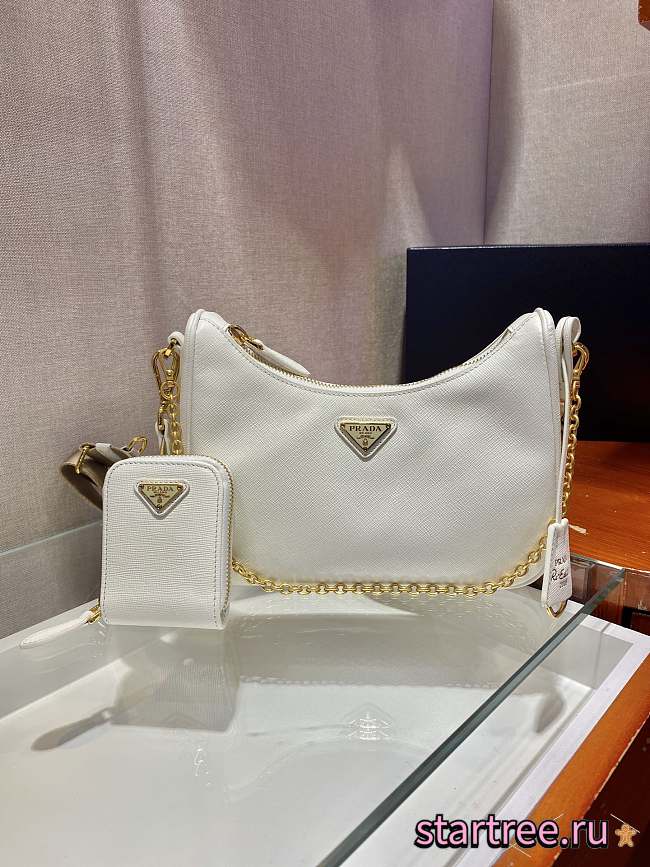 Prada Re-edition 2005 Saffiano White - 1BH204 - 23x17x6.5cm - 1