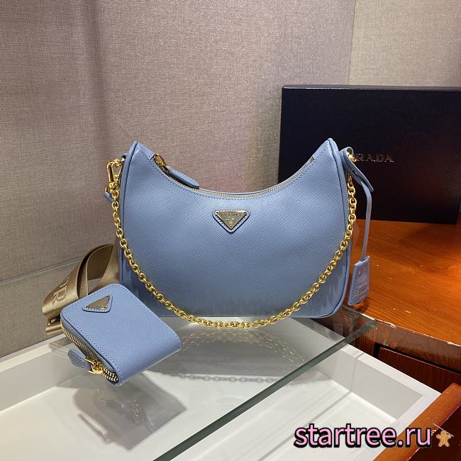 Prada Re-edition 2005 Saffiano Blue - 1BH204 - 23x17x6.5cm - 1