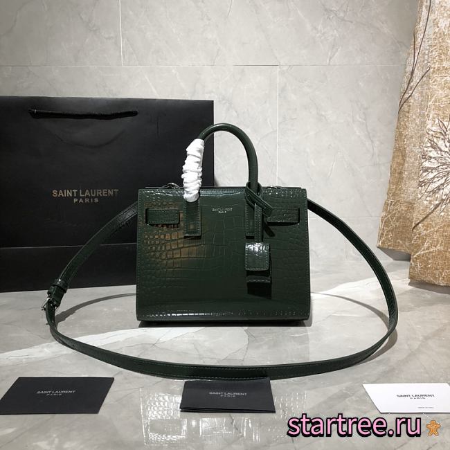 YSL Classic Sac De Jour Green - 392035 - 22x18x10.5cm - 1