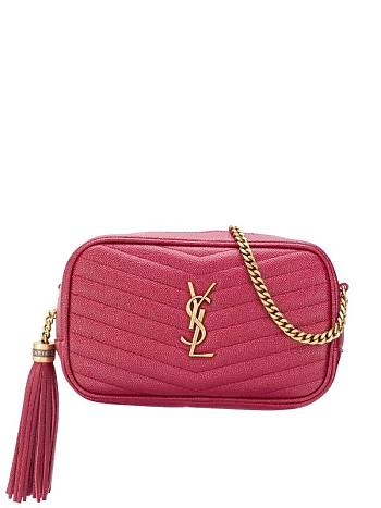 YSL Mini Lou Quilted Red Shoulder Bag - 585040 - 19×10.5×5cm