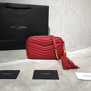 YSL Mini Lou Quilted Red Shoulder Bag - 585040 - 19×10.5×5cm - 6