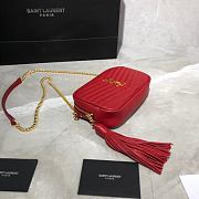 YSL Mini Lou Quilted Red Shoulder Bag - 585040 - 19×10.5×5cm - 5