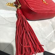 YSL Mini Lou Quilted Red Shoulder Bag - 585040 - 19×10.5×5cm - 4