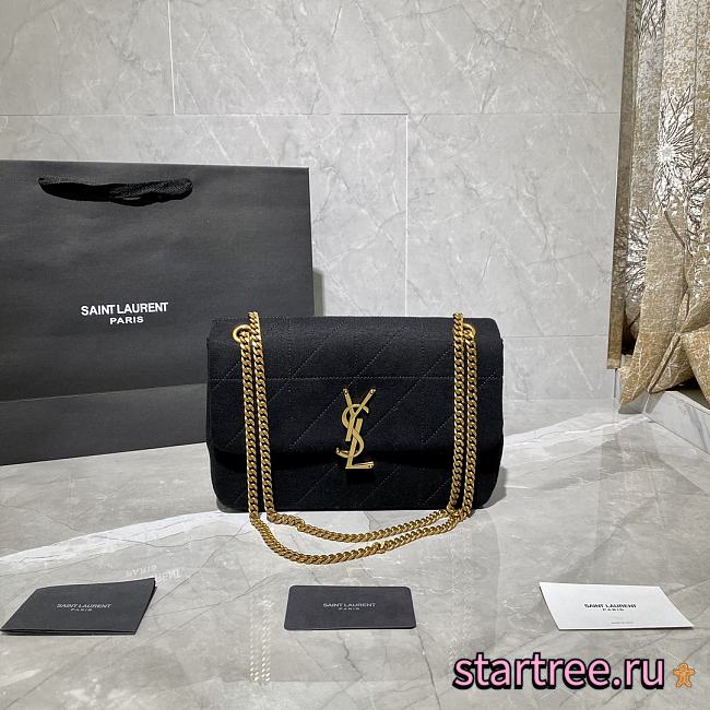 YSL Saint Laurent Jamie Quilted Black Shoulder Bag - 634820 - 24×15.5×6.5cm - 1