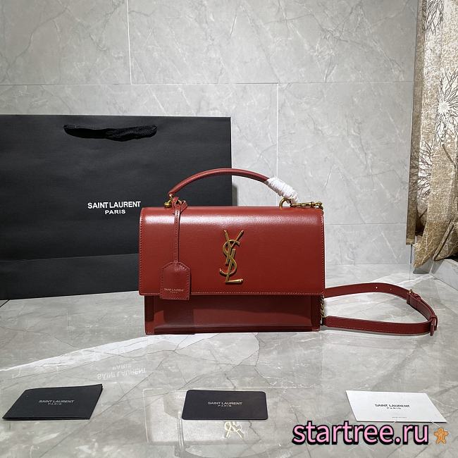 YSL Saint Laurent Sunset Red Bag - 634723 - 25x18x5cm - 1