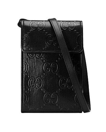 GG Embossed Mini Black Bag - ‎625571 - 11.5x18x3.5cm