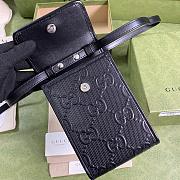 GG Embossed Mini Black Bag - ‎625571 - 11.5x18x3.5cm - 3