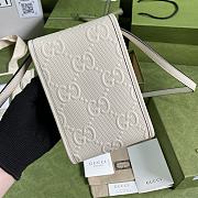 GG Embossed Mini White Bag - ‎625571 - 11.5x18x3.5cm - 5