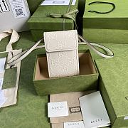 GG Embossed Mini White Bag - ‎625571 - 11.5x18x3.5cm - 6