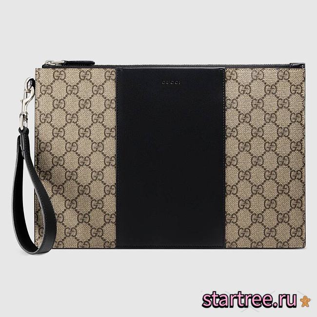  Gucci GG Supreme Canvas Pouch- 495017 - 30.5x21x1.5cm - 1