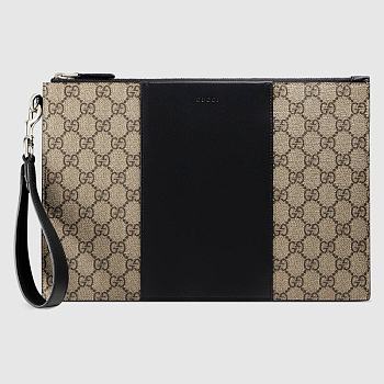  Gucci GG Supreme Canvas Pouch- 495017 - 30.5x21x1.5cm