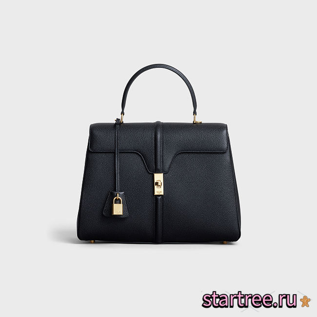 Celine Medium 16 Bag In Grained Calfskin Black - 187373BF8 - 32x23.5x13cm - 1