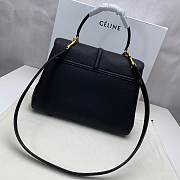 Celine Medium 16 Bag In Grained Calfskin Black - 187373BF8 - 32x23.5x13cm - 4