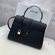 Celine Medium 16 Bag In Grained Calfskin Black - 187373BF8 - 32x23.5x13cm - 5