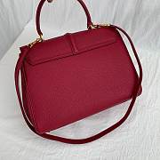 Celine Medium 16 Bag In Grained Calfskin Red - 187373BF8 - 32x23.5x13cm - 6