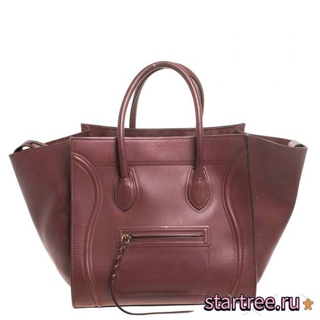 Celine Luggage Medium Phantom Burgundy - 30x28x24cm - 1