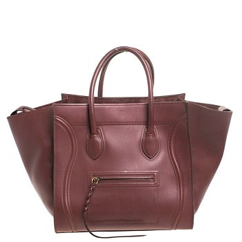 Celine Luggage Medium Phantom Burgundy - 30x28x24cm