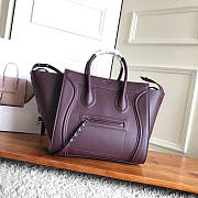 Celine Luggage Medium Phantom Burgundy - 30x28x24cm - 4