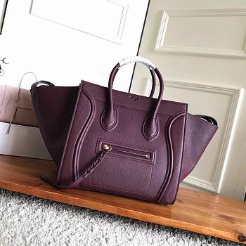 Celine Phantom Burgundy Lychee Pattern - 30x28x24cm