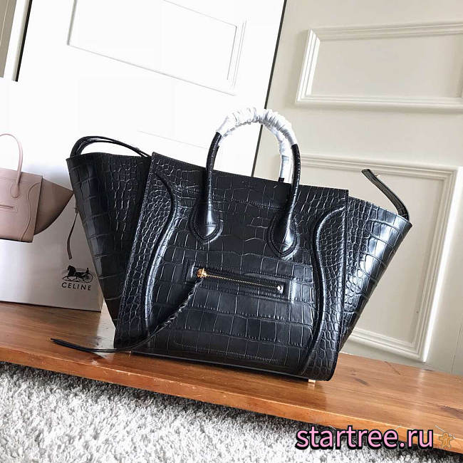 Celine Phantom Crocodile Black Pattern - 30x28x24cm - 1