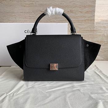 Celine Swing Mouse Black Lychee Pattern Bag - 26x22x13cm