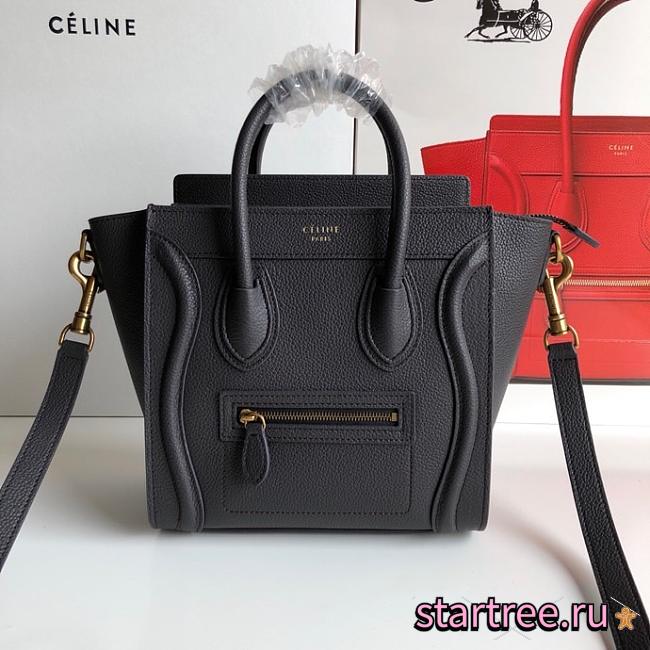 Celine Nano Luggage Black Bag - 20cm - 1