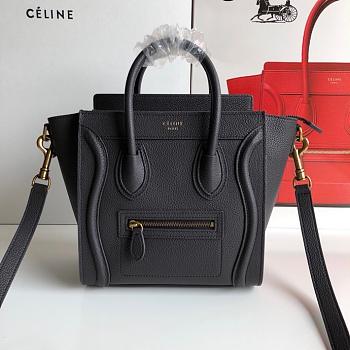 Celine Nano Luggage Black Bag - 20cm