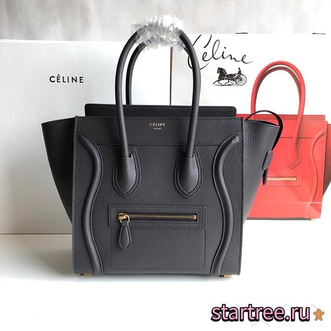 Celine Nano Luggage Black Bag - 26cm - 1