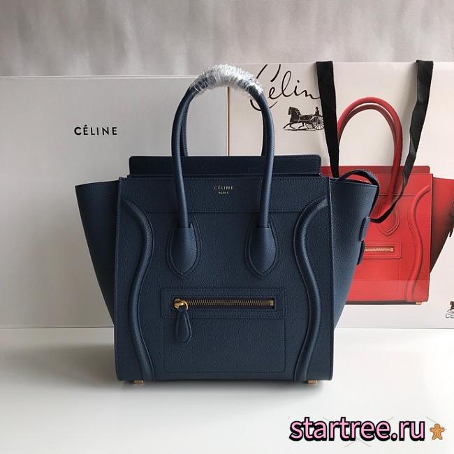 Celine Nano Luggage Dark Blue Bag - 26cm - 1