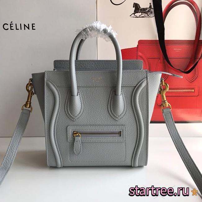 Celine Nano Luggage Grey Bag - 20cm - 1