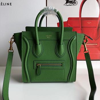 Celine Nano Luggage Green Bag - 20cm