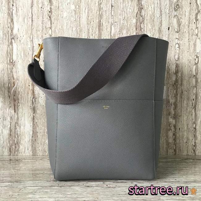 Celine Sangle Bucket Grey Bag - 23x33x16cm - 1