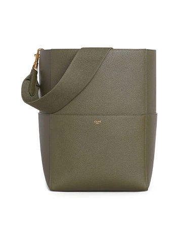 Celine Sangle Bucket Army Green Bag - 23x33x16cm