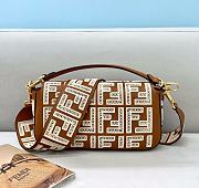 Fendi Hollow Lace Baguette Brown - 26×6×13cm - 3