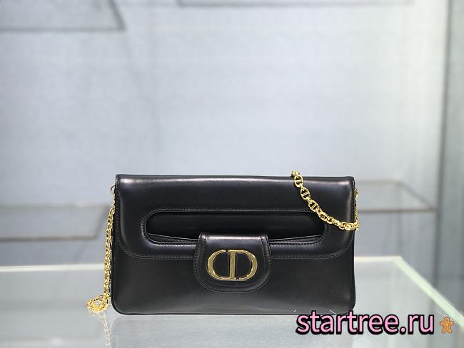 Medium Dior Double Chain Bag In Black- 28x16.5x3cm - 1