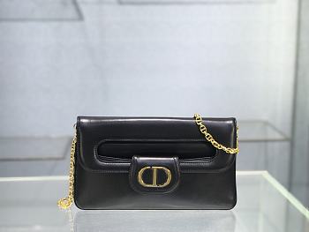 Medium Dior Double Chain Bag In Black- 28x16.5x3cm
