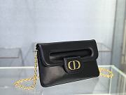 Medium Dior Double Chain Bag In Black- 28x16.5x3cm - 2