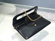 Medium Dior Double Chain Bag In Black- 28x16.5x3cm - 6