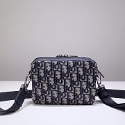 Dior Blue Oblique Jacquard Pouch - 17X12X6cm - 1