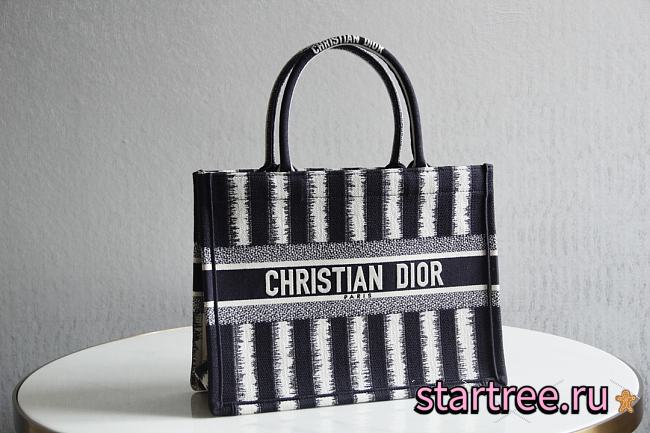 Dior Book Tote Blue D-Stripes - 41.5x34.5x16cm - 1