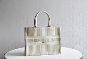 Dior Small Book Tote Beige Stripes- 36.5 x 28 x 17.5 cm - 1