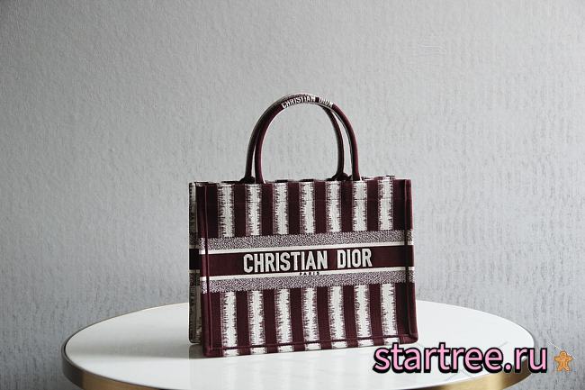 Dior Small Book Tote Red Stripes- 36.5 x 28 x 17.5 cm - 1