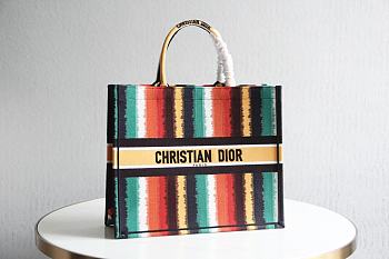 Dior Book Tote Multicolor D-Stripes - 41.5x34.5x16cm