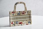  Dior Book Tote Beige Multicolor Hibiscus Mini - 22.5x24x8cm - 5