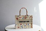 Dior Small Book Tote Beige Multicolor Hibiscus- 36.5x28x16cm - 1