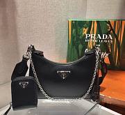 Prada | Re-Edition 2005 Saffiano Black Silver - 1BH204 -23x17x6.5cm - 1